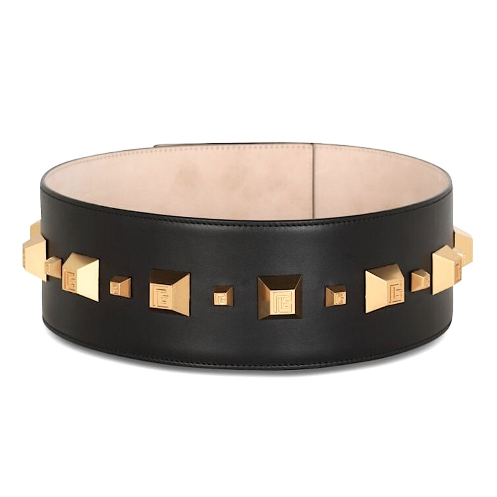 Balmain Leather Coin Studded Belt